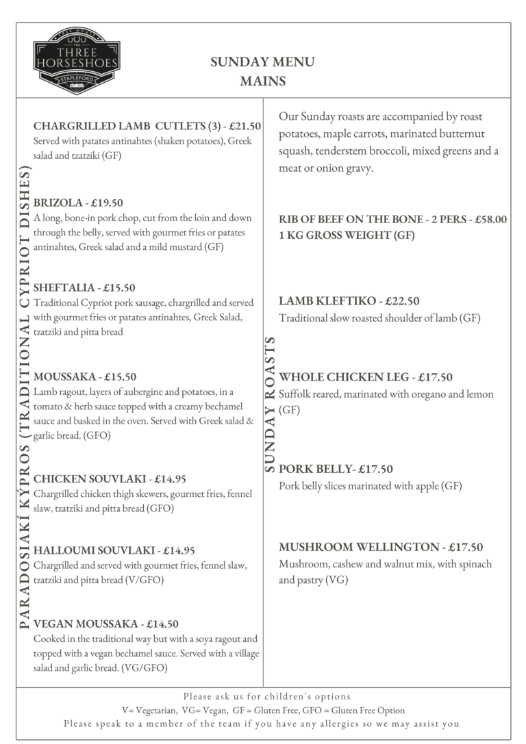 The Three Horseshoes Horse Shoes